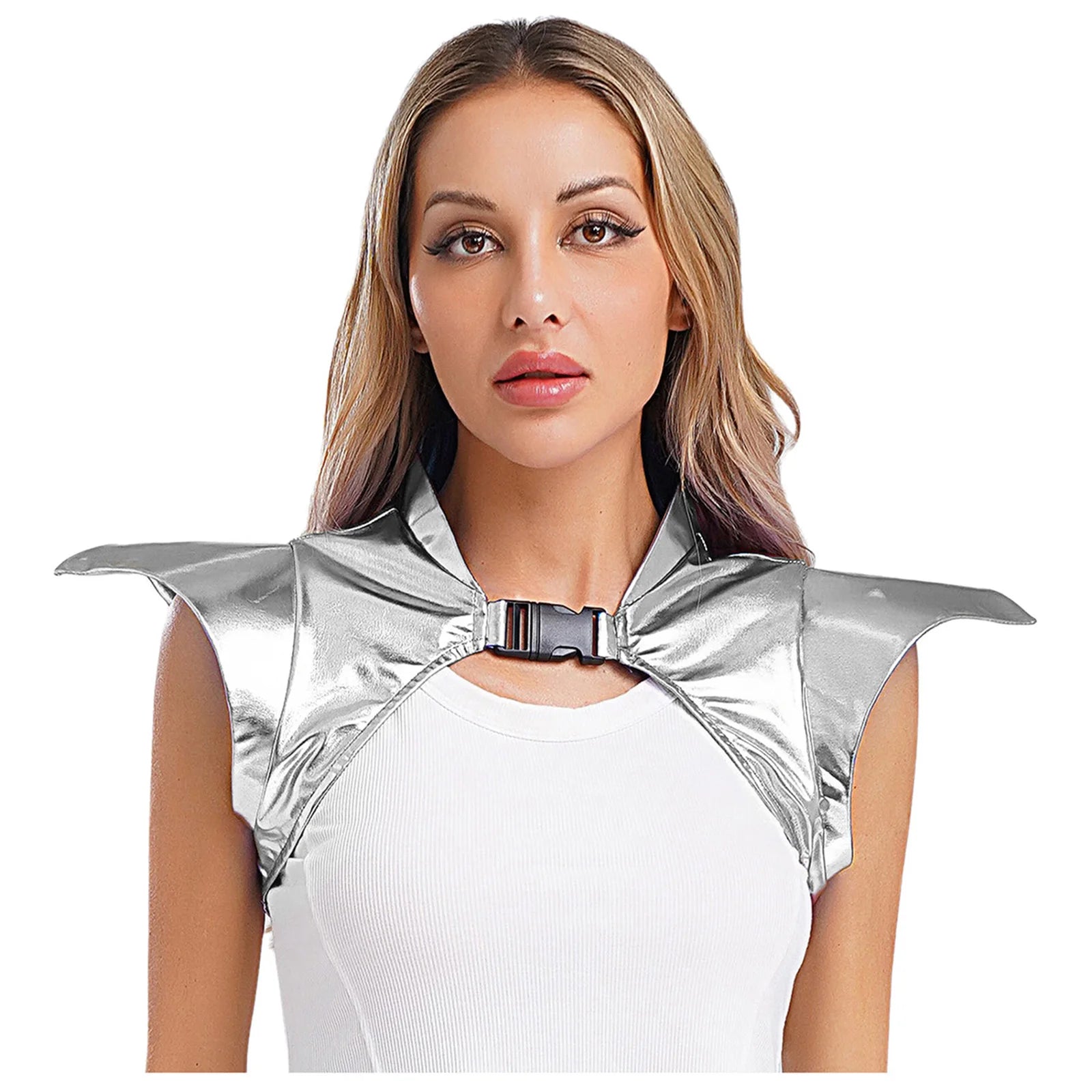 Metallic Gothic Armor Shoulder Shrug Steampunk Pauldron Collar Stage Costume