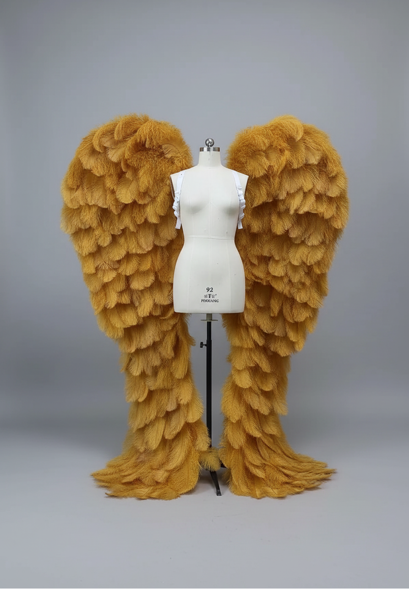 The Stardust Empress Royale – Deluxe Ostrich Feather Angel Wings Stage Performance Prop