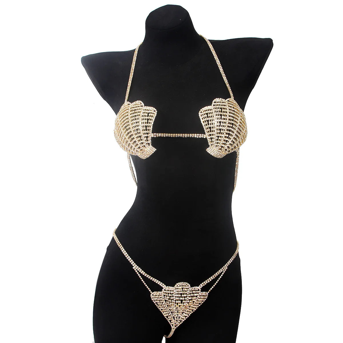 Seashell Rhinestone Bra & Body Jewelry