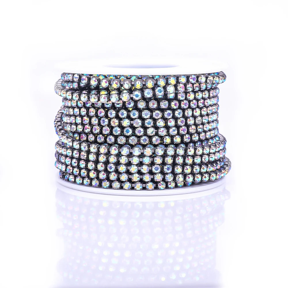 The Stardust Sparkle Cascade – Premium AAAA Glass Crystal Dense Rhinestone Cup Chain Trim