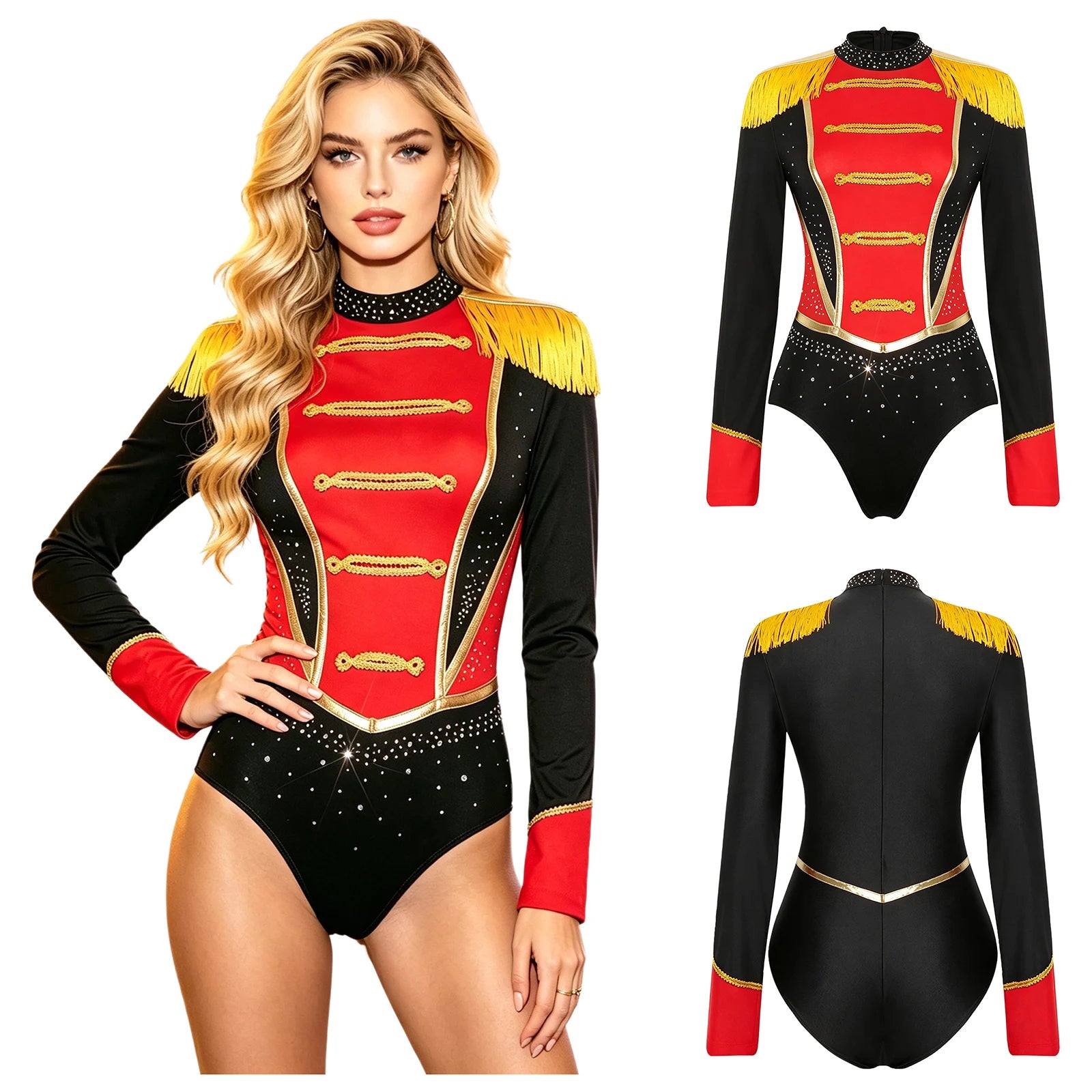 Velvet Circus Ringmaster Tailcoat Jacket Marching Band Halloween Showman Outerwear