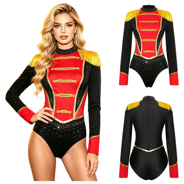 Velvet Circus Ringmaster Tailcoat Jacket Marching Band Halloween Showman Outerwear