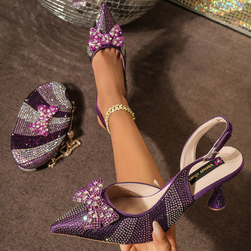 Italian Design Women's High Heels And Exquisite Clutch Bags