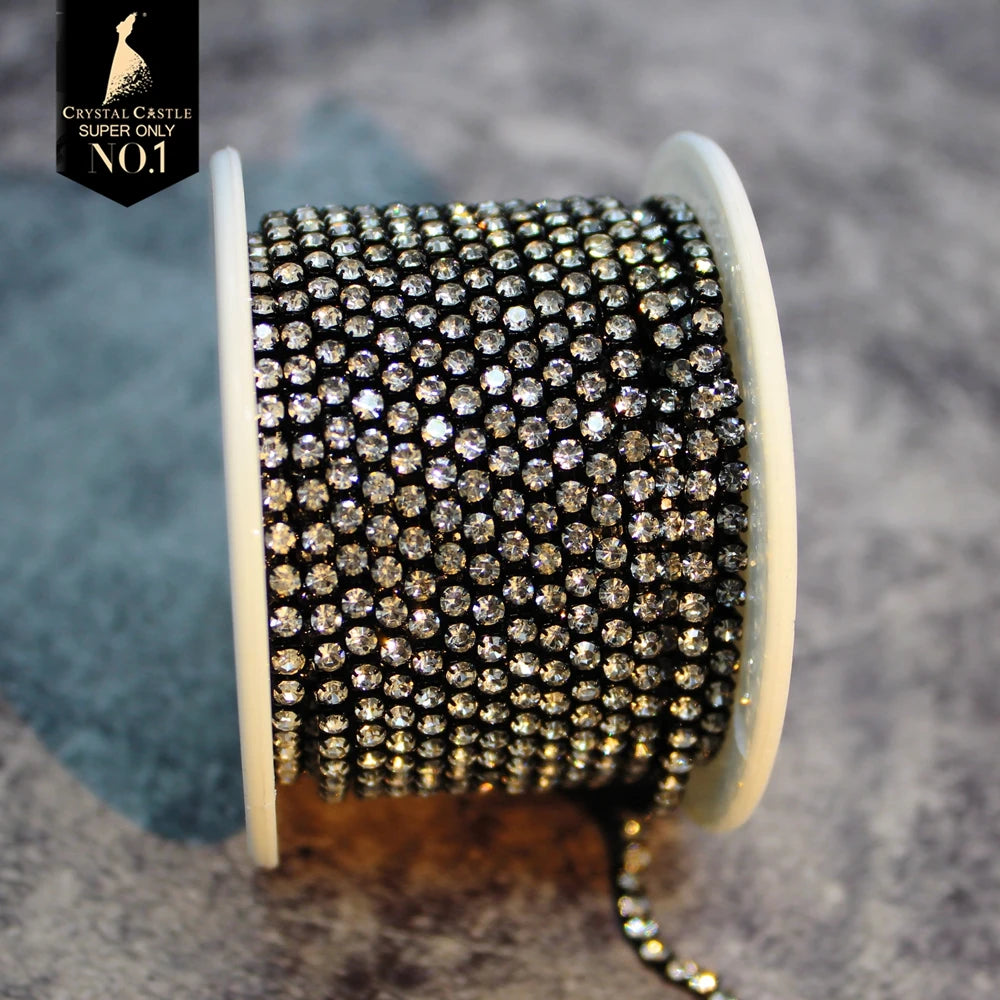 The Stardust Spectrum Stream – Premium Color-Matched Glass Crystal Rhinestone Cup Chain Trim
