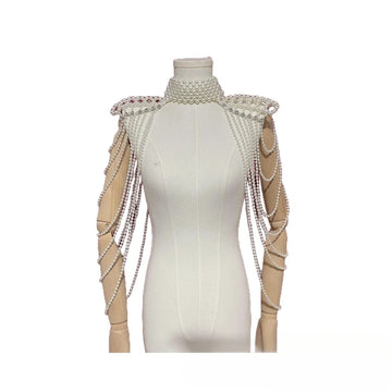 Pearl-Look Multilayer Costume Shawl