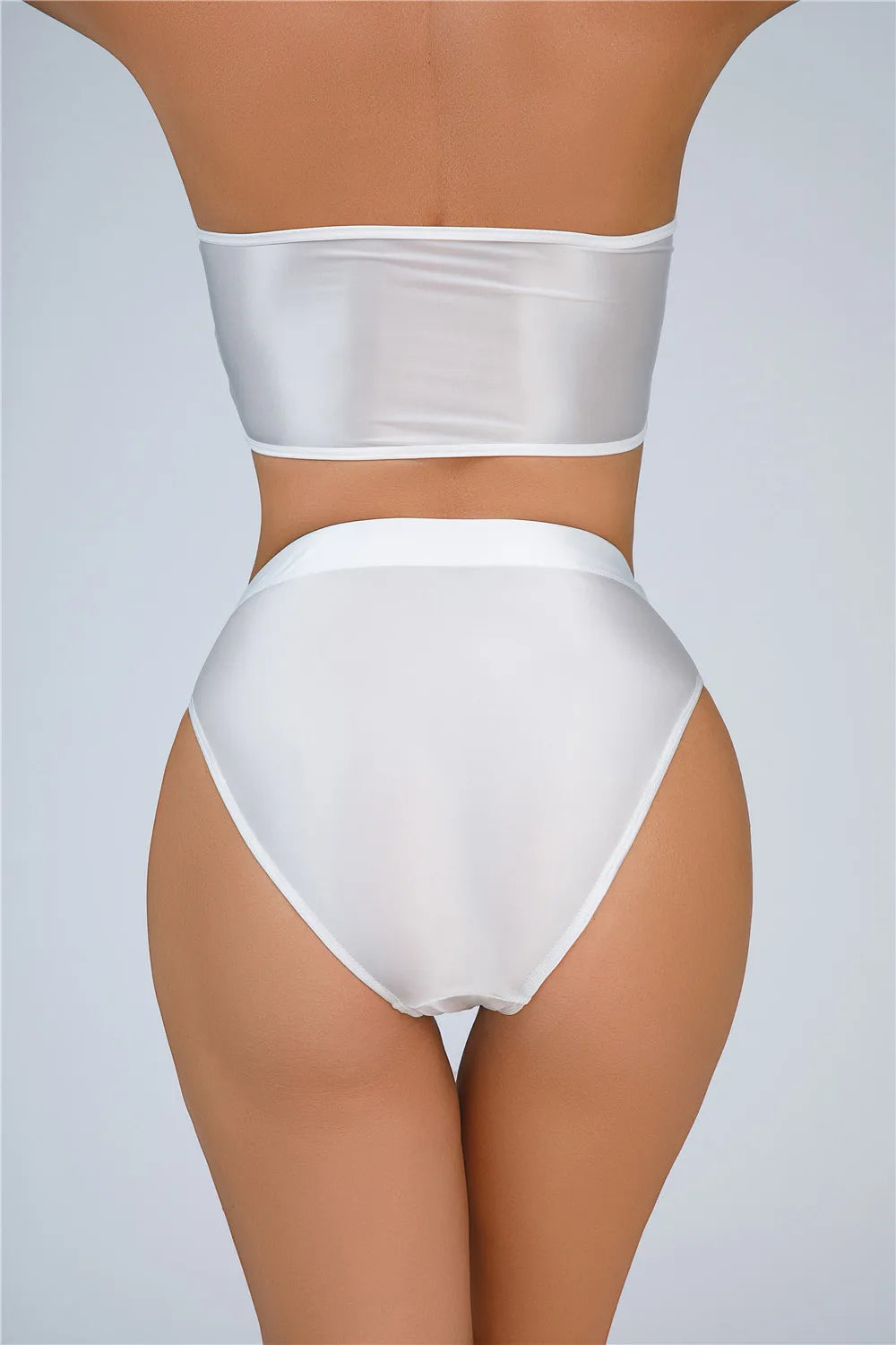 High-Waist Oil Glossy Sheer G-String Thong Satin Smooth Seamless Briefs