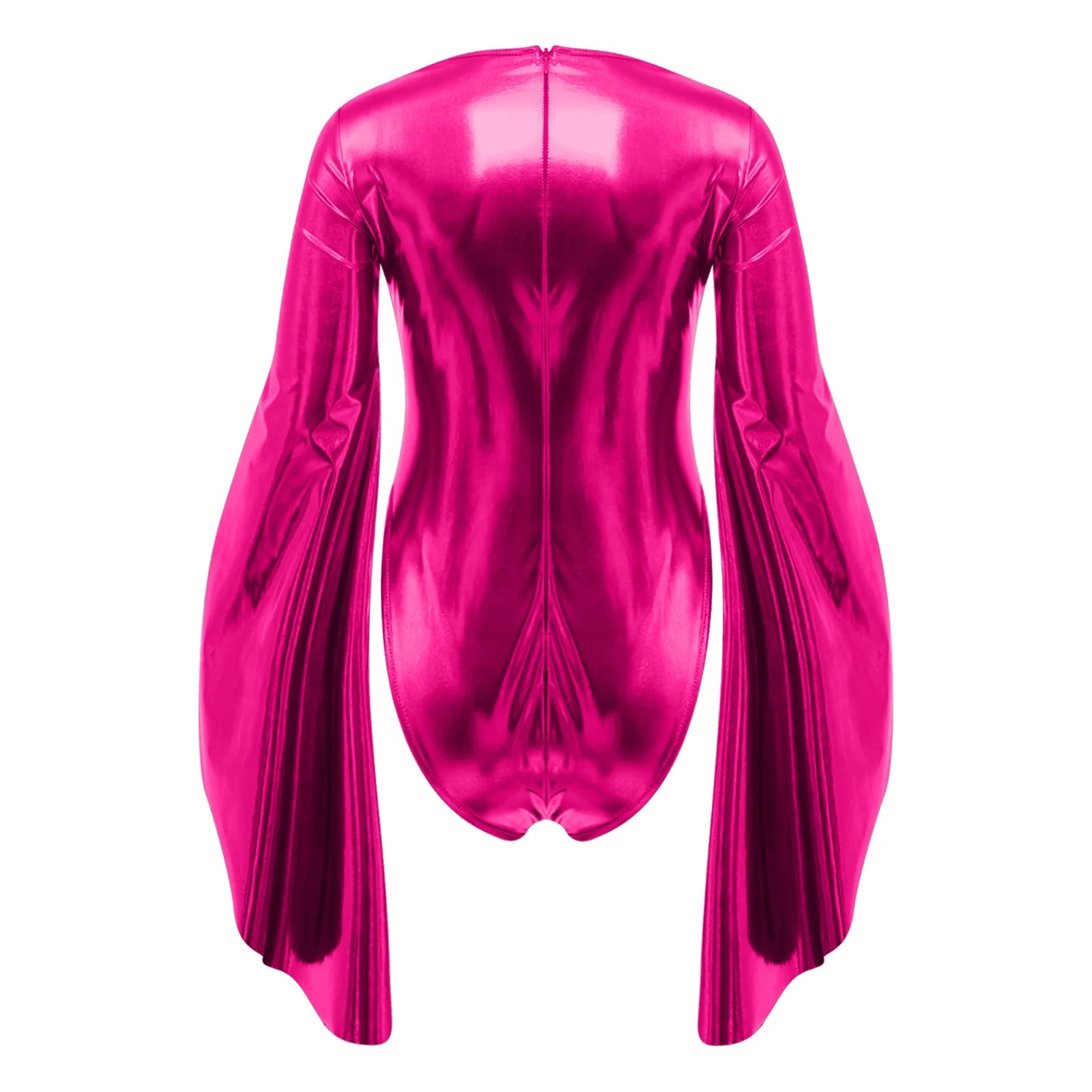 Metallic Flared Sleeve Cutout Disco Bodysuit & Metallic Rave Leotard