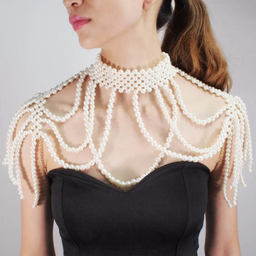 Imitation Pearl Shoulder Chain Shawl