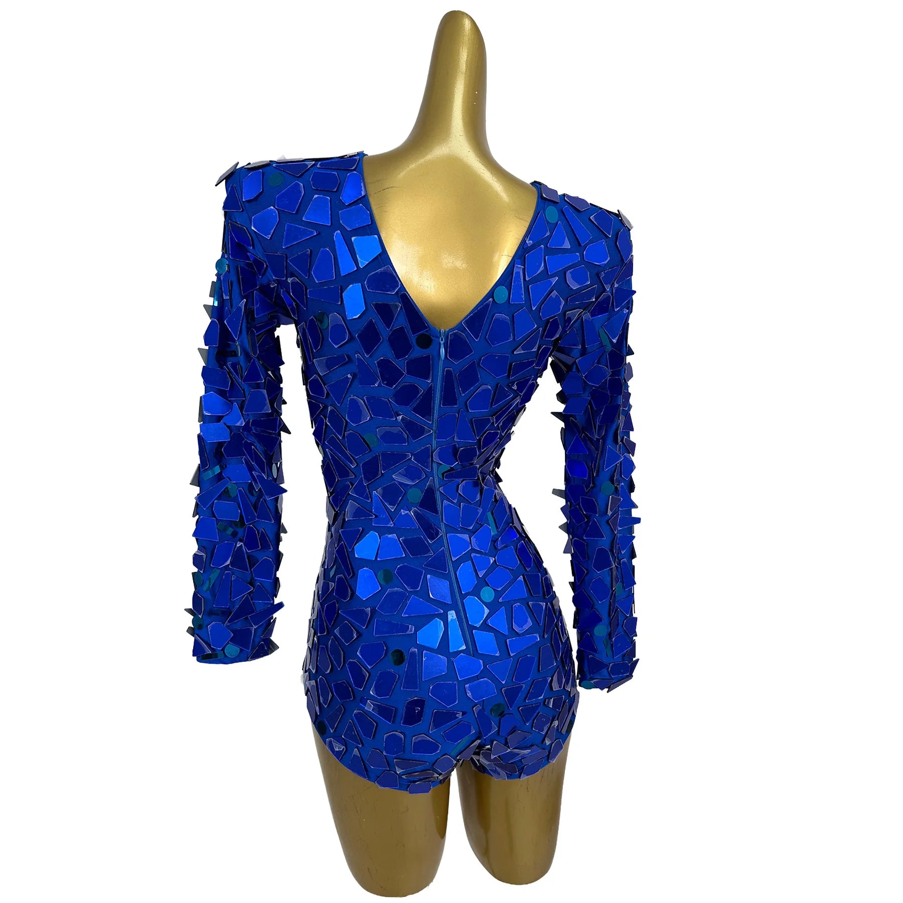 Sparkling Sequin Hollow-Out Bodysuit & Gogo Dance Performance Romper