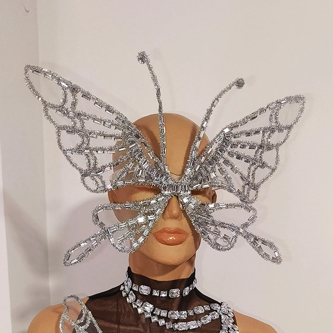 High-End Festival Fairy Butterfly Jumpsuit Wing Water Diamond Birthday Party Nightclub Dance Costume Stage