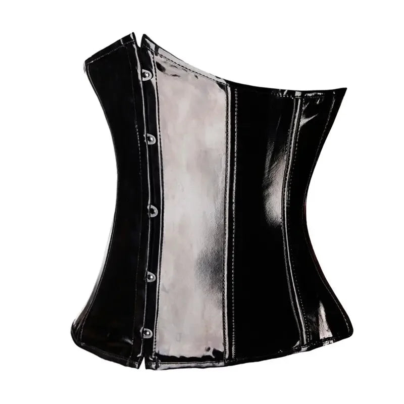 Steampunk PVC Leather Underbust Corset Front Busk Waist Trainer Cincher Top