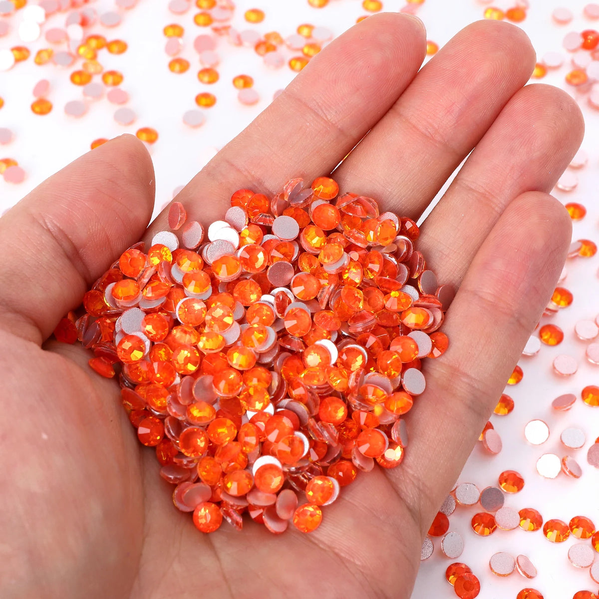 Premium Glass Flatback Rhinestones Non-Hotfix Glitter Stones for Nail Art and Costume Decor
