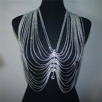 Layered Rhinestone Bra & Thong Body Chain