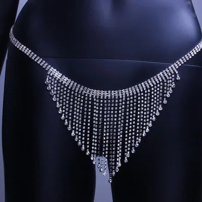 Teardrop Crystal Tassel Bra & Waist Jewelry