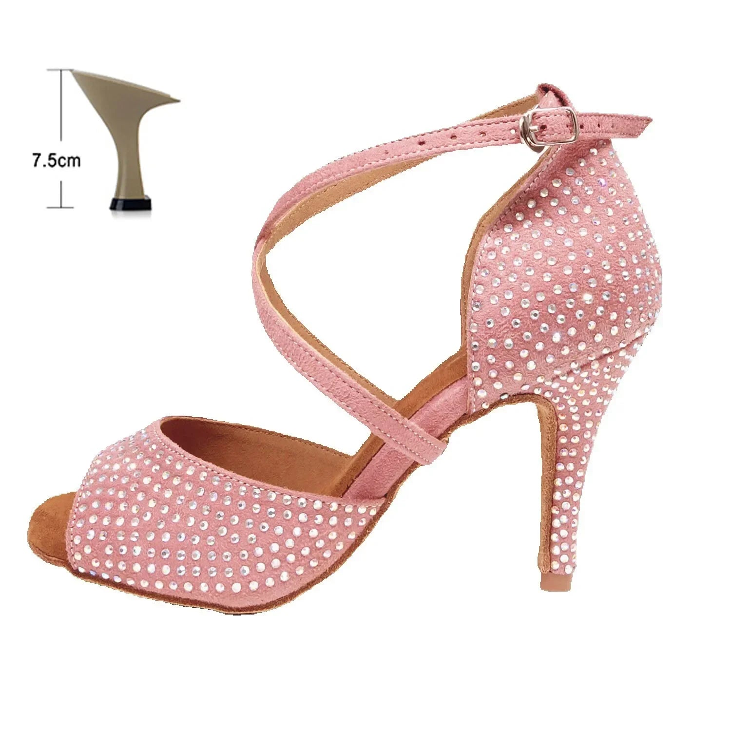 The Stardust Blush Latin Dance Heel – Pink Strappy Performance Sandal