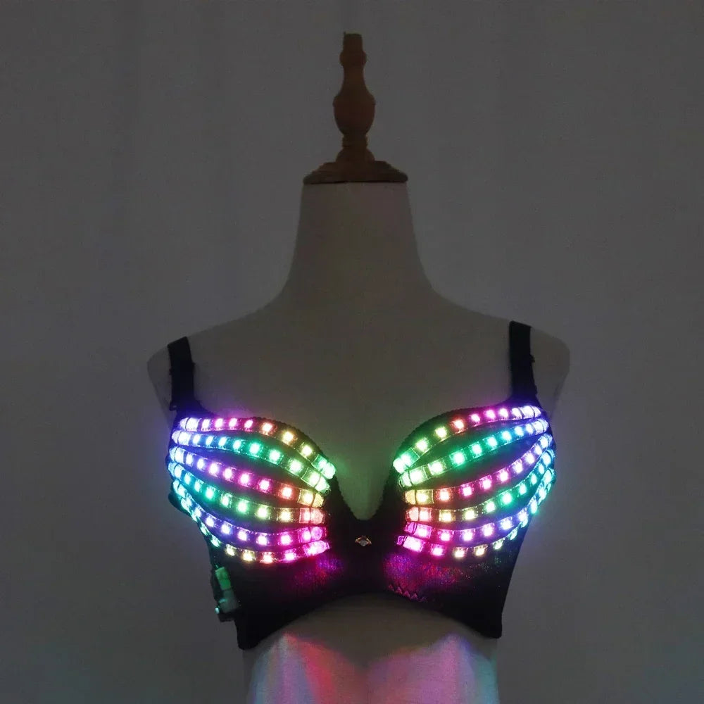 Full Color Pixel LED Luminous Bra & Stage Performance Costume Top