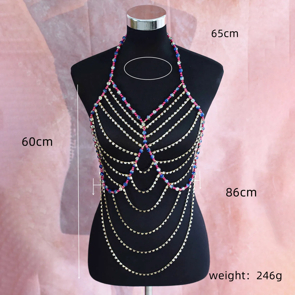 Simulated Pearl Beaded Bra Body Chain