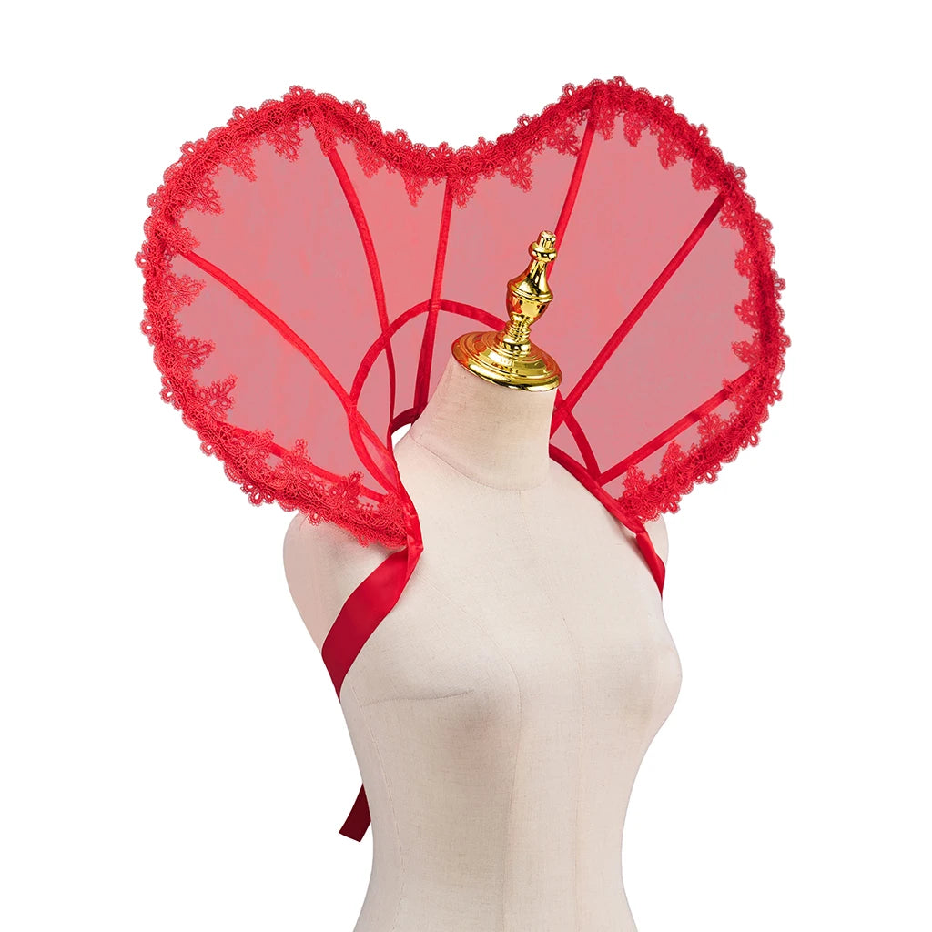 Heart-Shaped Standing Lace Medici Collar Gothic Queen Elizabeth Boned Neckpiece
