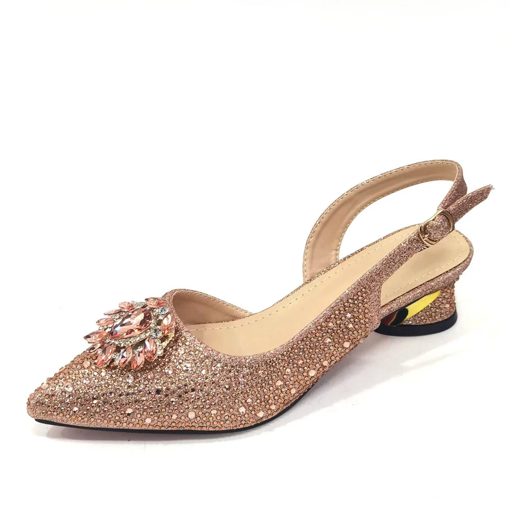 Elegant Champagne Shoes and Bag Set