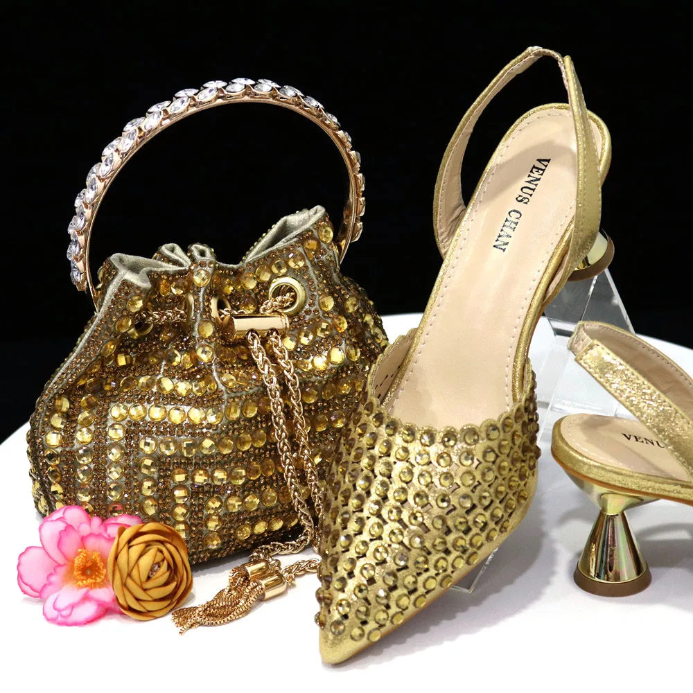 Diamond Design Shoe and Bag Set