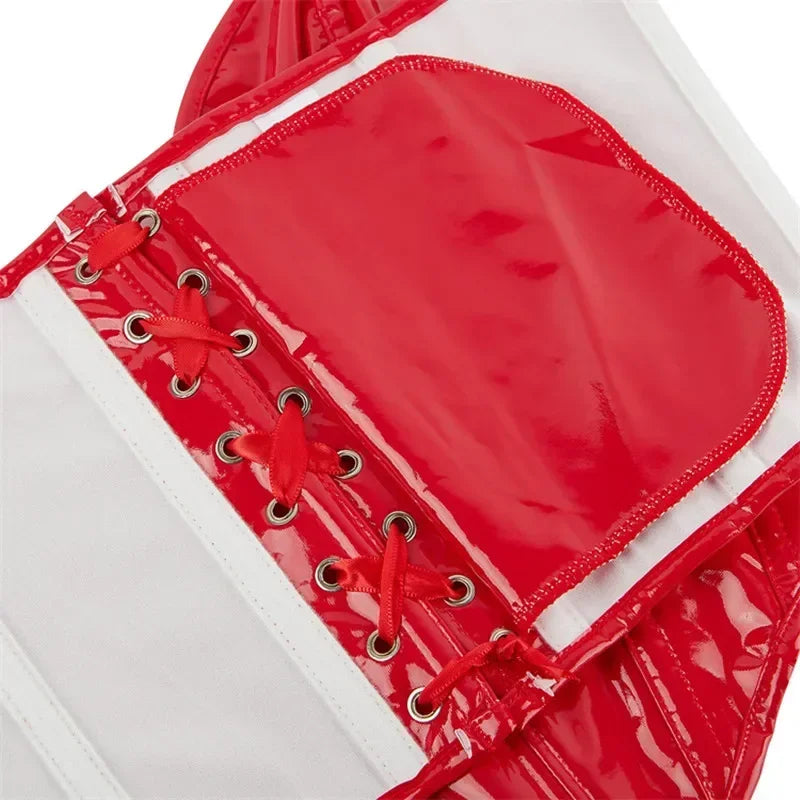 Shiny PVC PU Leather Bustier Corset Crop Top Body Shaper Vest