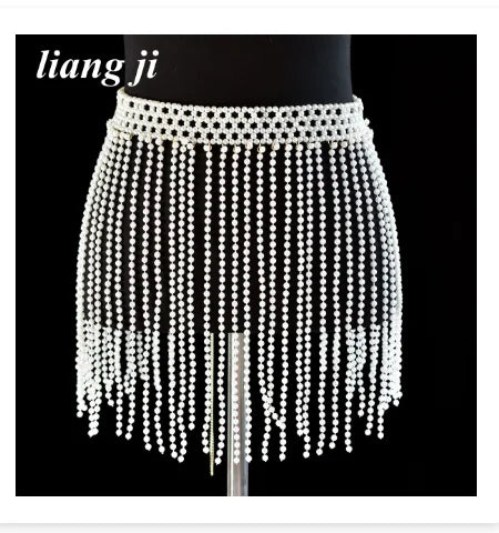 Simulated Pearl Bra & Skirt Chain Jewelry