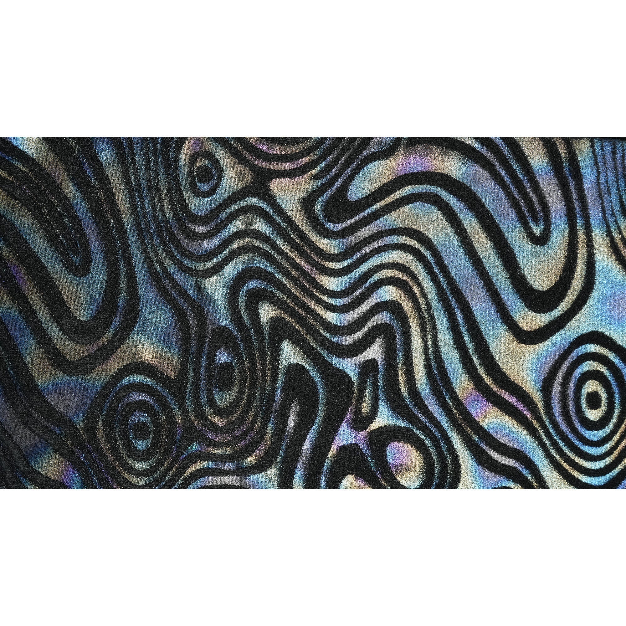 Sonic Swirl Embossed Foiled on Stretch Velvet Fabric | Blue Moon Fabrics