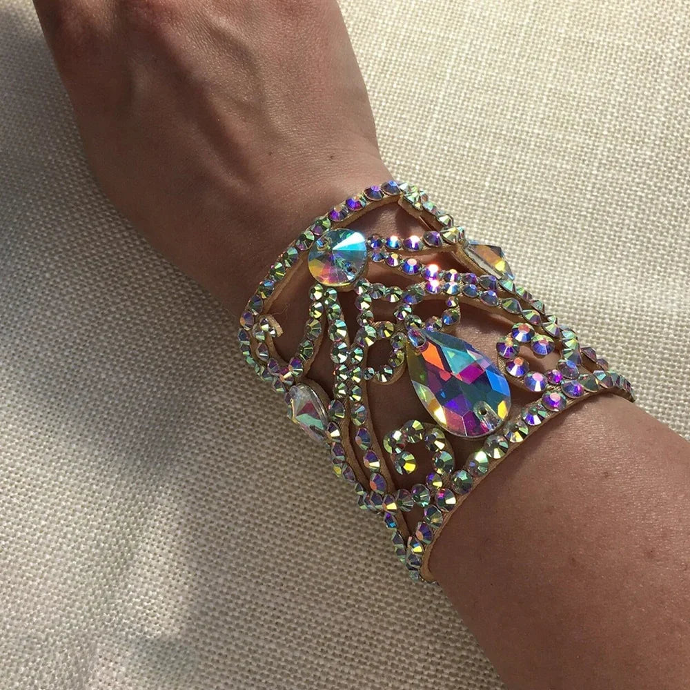 Colorful Teardrop Rhinestone Bracelet