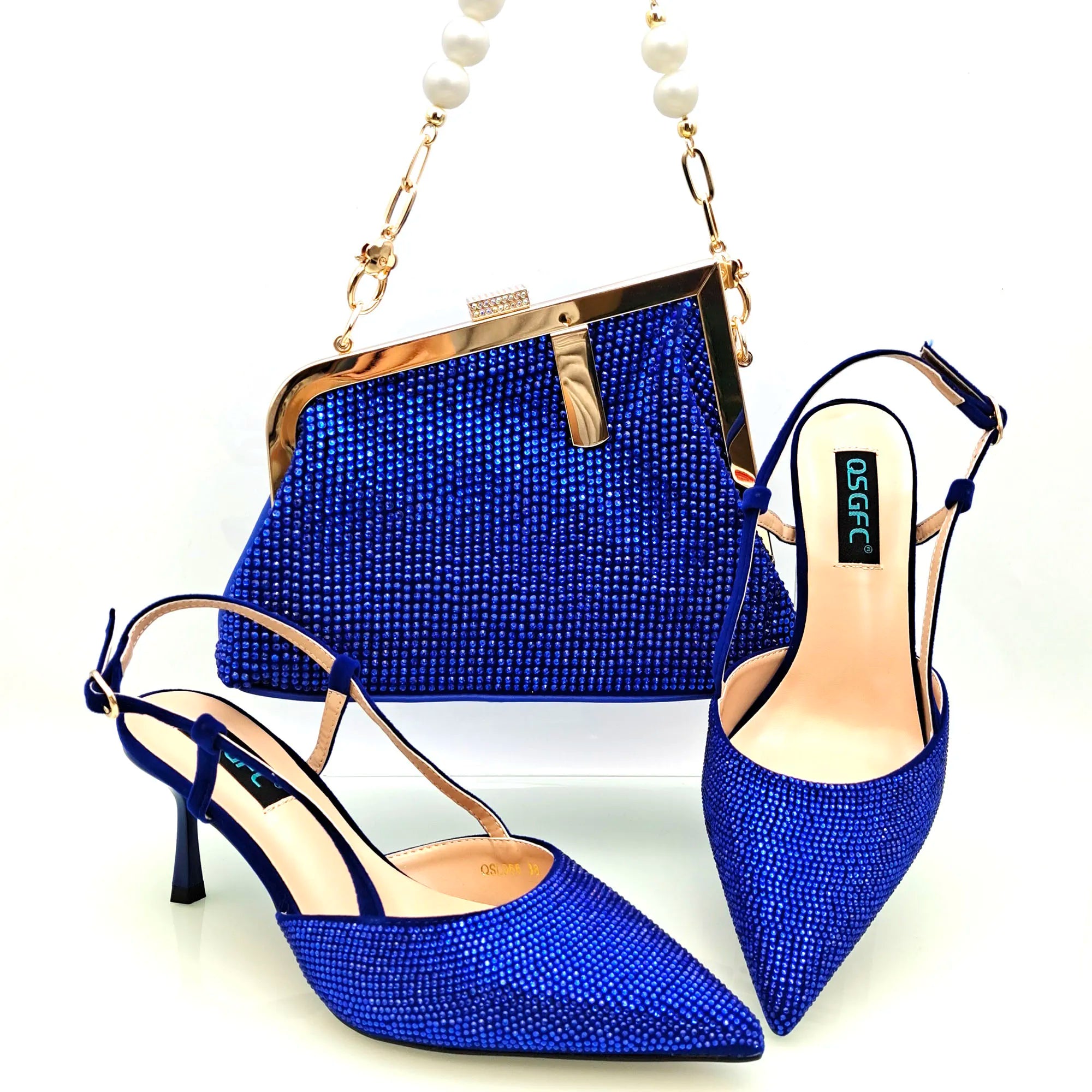 Shoulder Bag and Strap High Heels Set