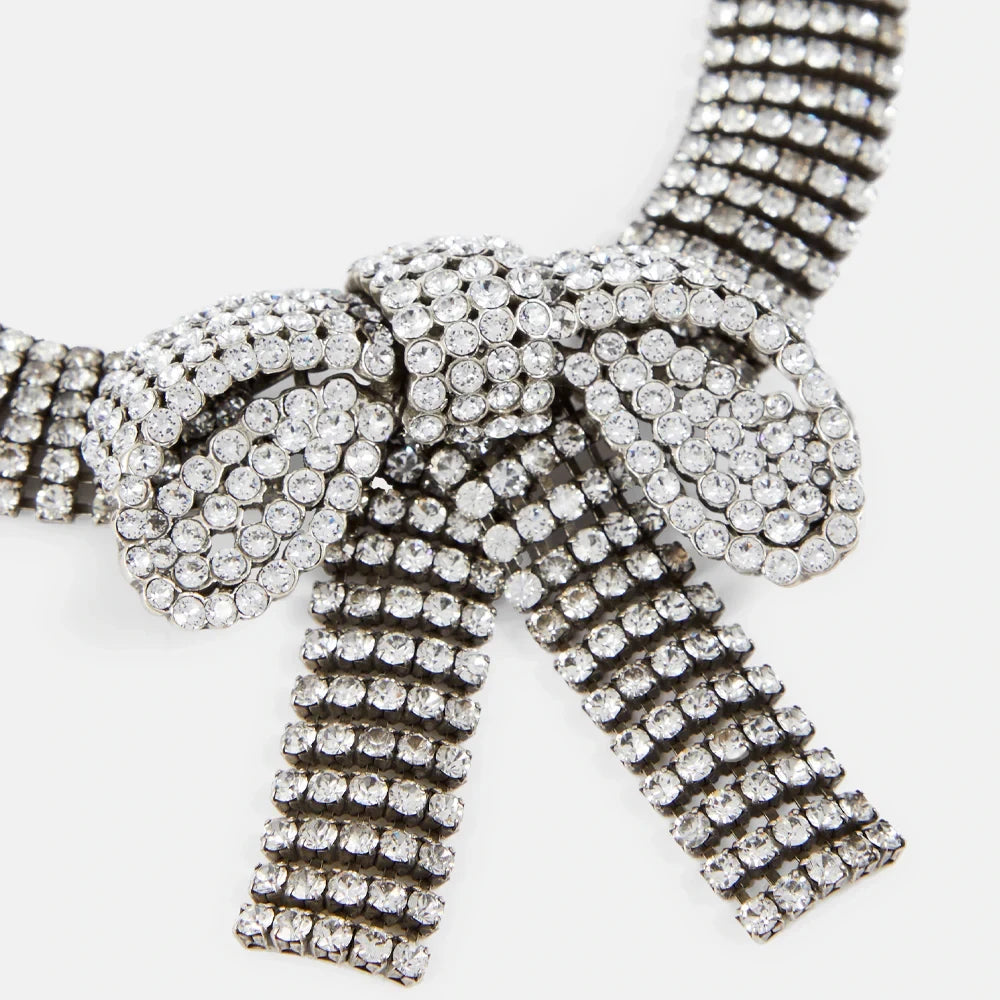 Oversized Bow Rhinestone Choker