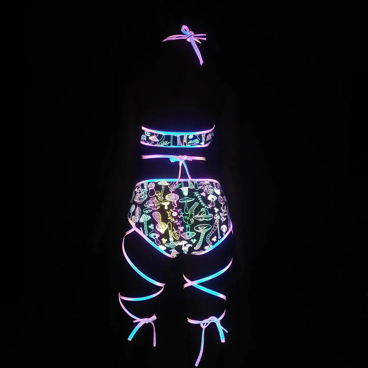 Reflective Gogo Performance Costume Set