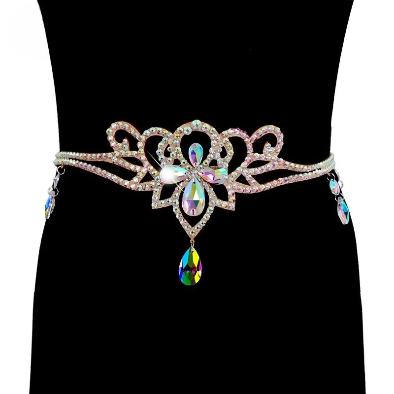 Layered Rhinestone Belly Dance Waist Belt