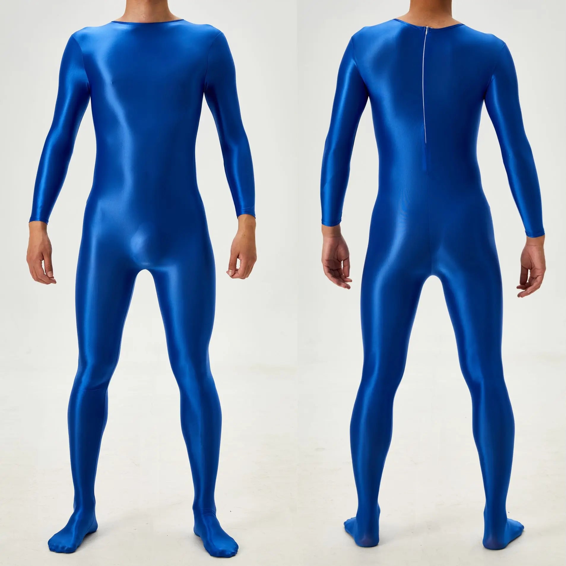 Sexy Candy Color Oil Glossy Shiny Shapping Bodysuit Stain Smooth Sheer See Through Sexy Tights Elastic Fitness Leotard
