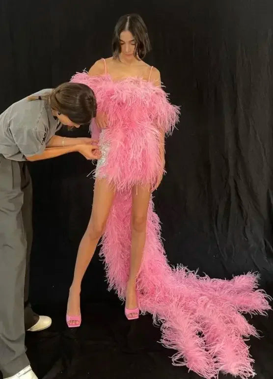 High-Density Ostrich Feather Performance Boa