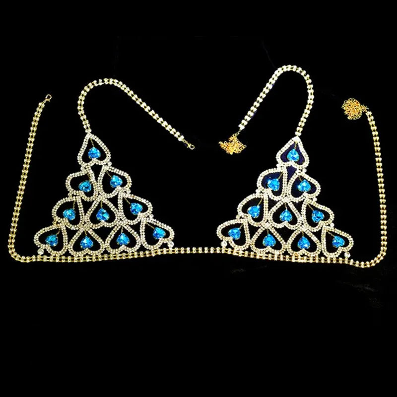 Heart Design Bra & Thong Body Chain