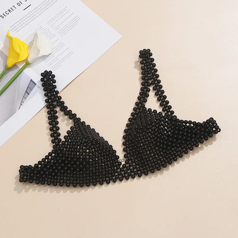 Handmade Pearl Bikini Bra Chain & Worn-Outside Body Jewelry