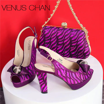 New Fashionable Ladies Shoes Matching Bag Set