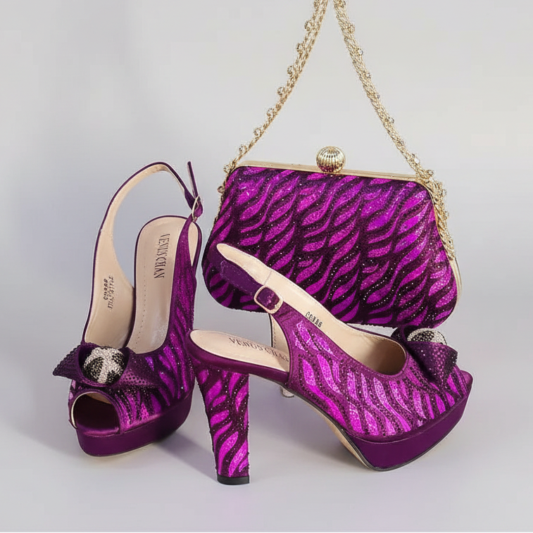 Zebra Stripe Shoes & Matching Bag Set