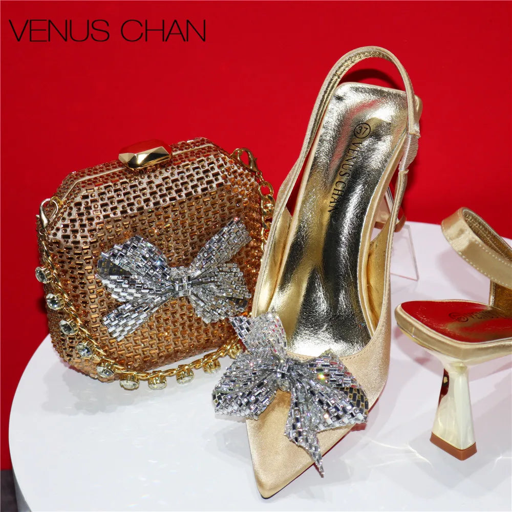 Excellent Italian Hollow Design Shoes & Matching Bag Set