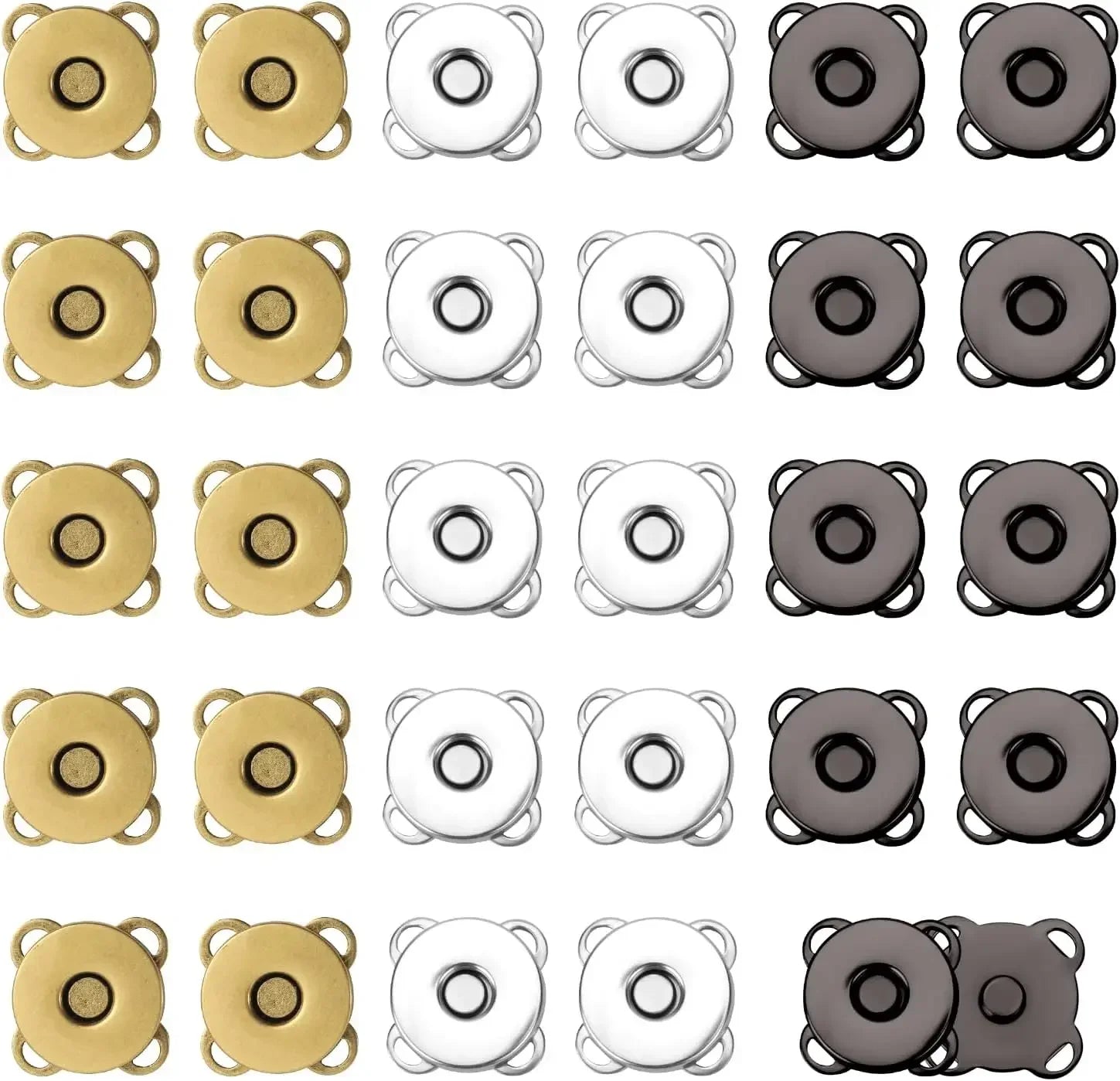 Magnetic Snap Fastener Clasps & Buttons for Bags, Purses & DIY Crafts