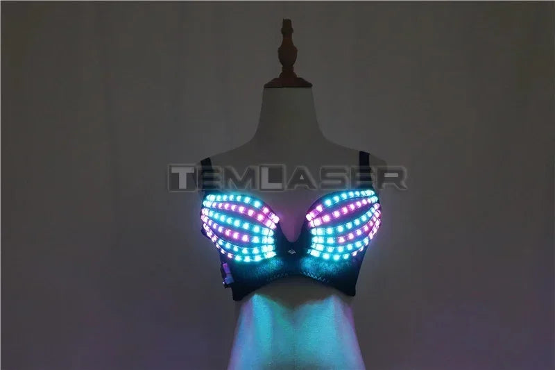 Full Color Pixel LED Luminous Bra & Stage Performance Costume Top