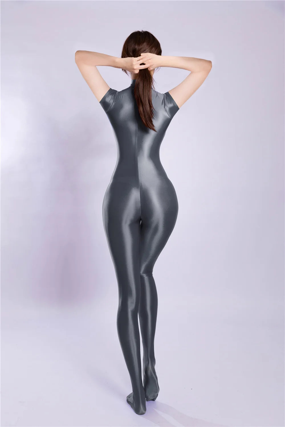Breathable High-Stretch Zipper Crotch Yoga Bodysuit Shaping Leotard Unitard