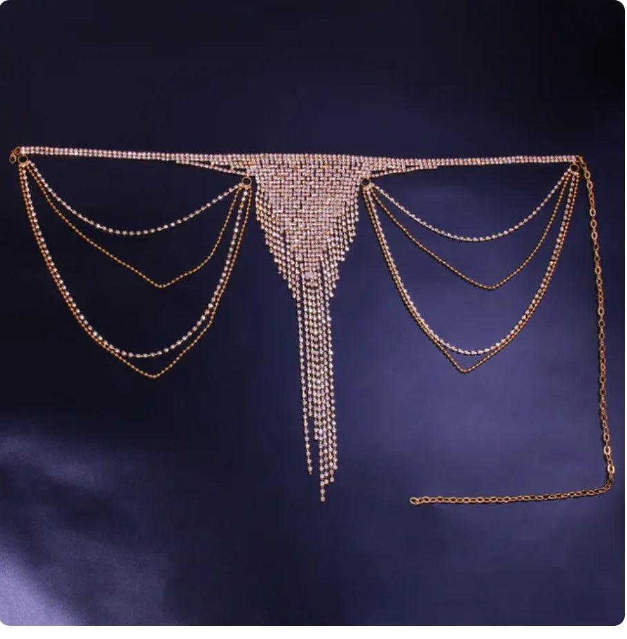 Crystal Tassel Bra & Brief Body Jewelry