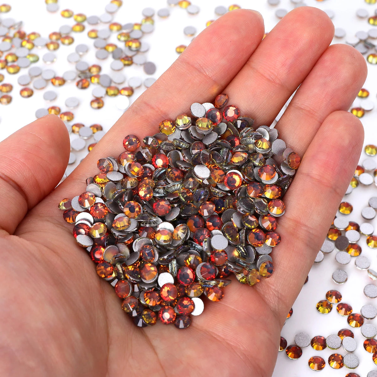 Premium Glass Flatback Rhinestones Non-Hotfix Glitter Stones for Nail Art and Costume Decor