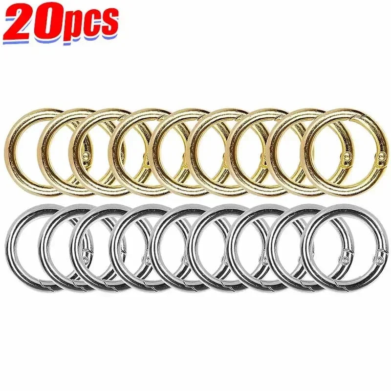 Metal Spring O-Ring Snap Clasp Clips for Bags, Keychains & DIY Crafts