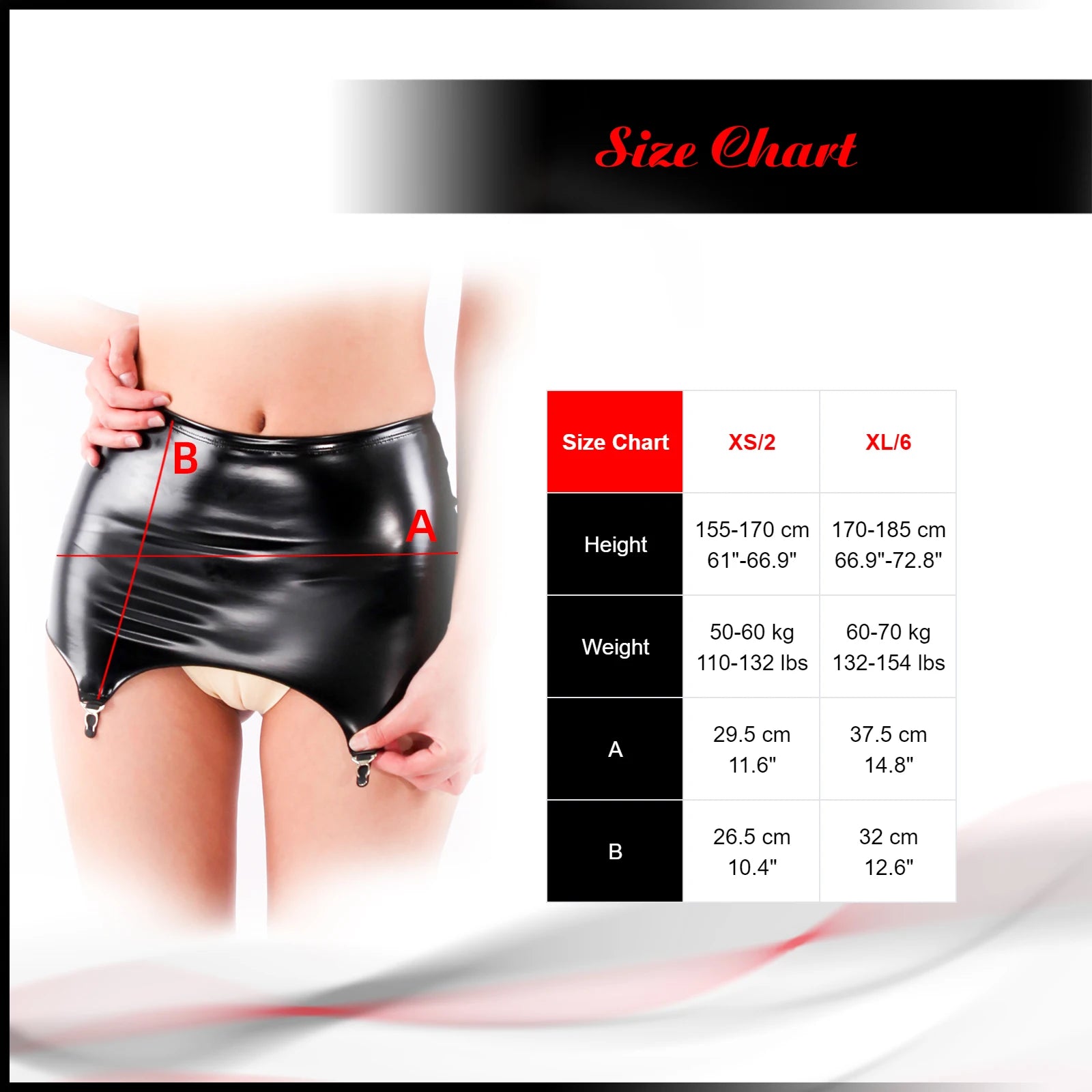High-Waist Patent Leather Garter Belt High-Gloss Liquid Elastic Suspender Belt