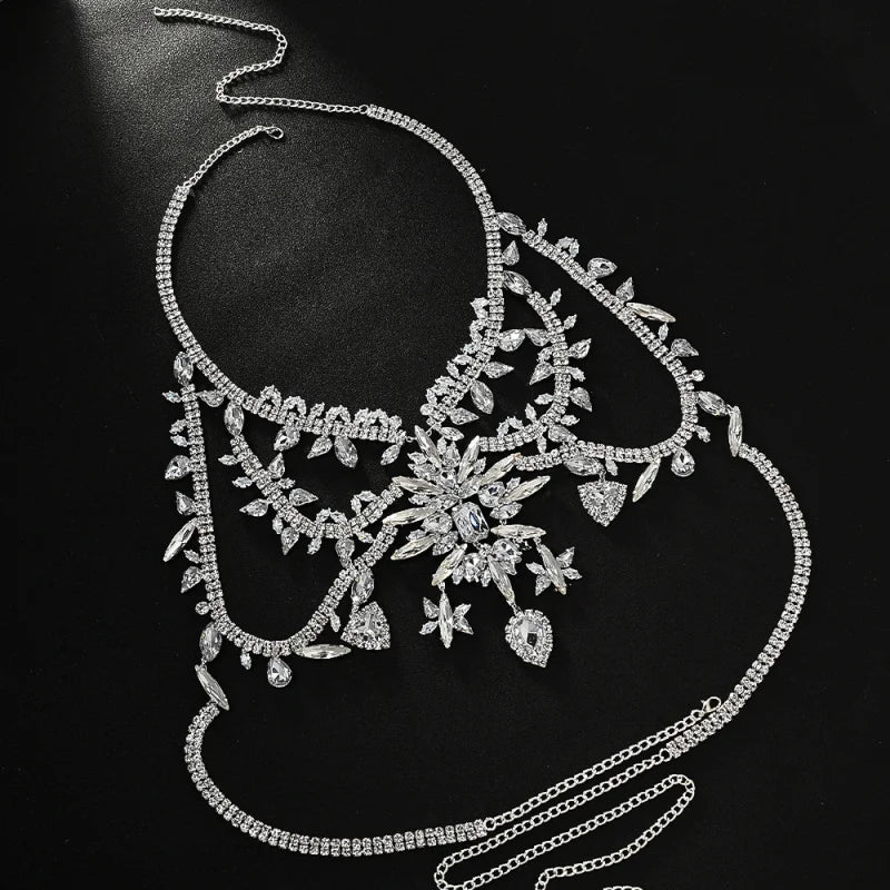 Rhinestone Costume Chest Chain
