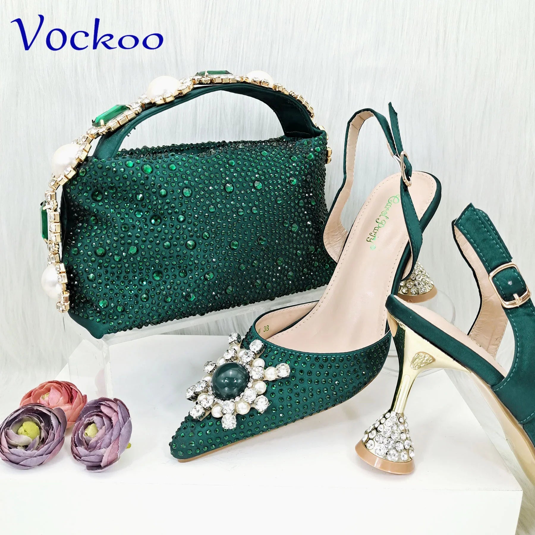 Crystal Shoes and Bag Set