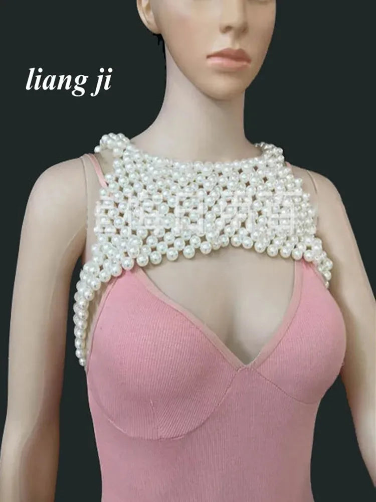 Simulated Pearl Costume Shoulder Shawl