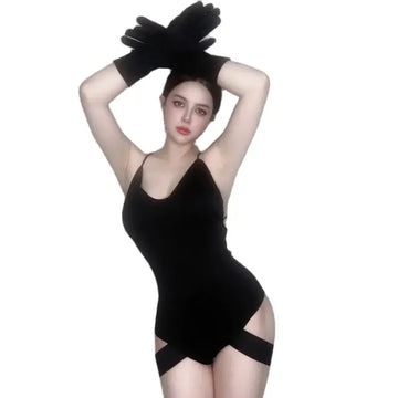 Asymmetrical Cutout Jazz Bodysuit Gogo Dancer Rave Stage Performance Leotard